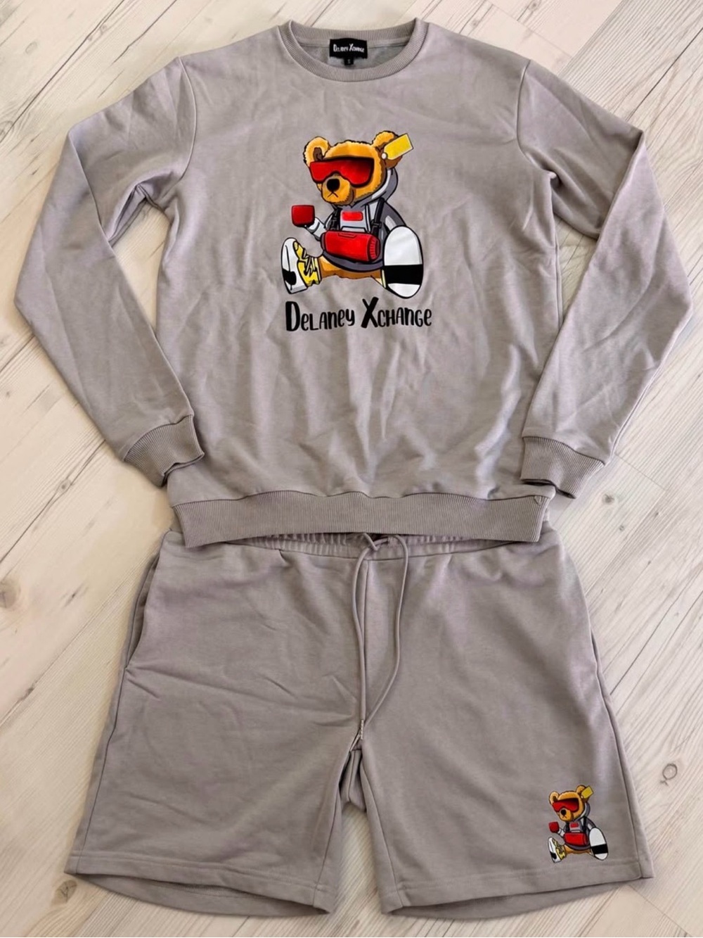 Kids Grey Bear Sweatshirt and Jogger Set